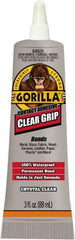 Gorilla Glue - 3 oz Tube Clear Contact Adhesive - 1 to 5 min Working Time, 24 hr Full Cure Time, Bonds to Masonry, Ceramic, Concrete, Fabric, Glass, Leather, Metal, Paper, Rubber, Velcro & Wood - Caliber Tooling