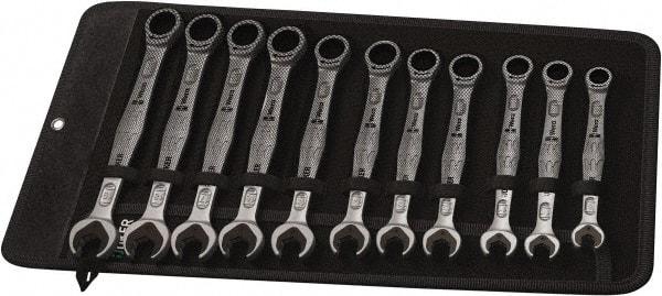 Wera - 11 Piece, 8mm to 19mm, Combination Wrench Set - Metric Measurement Standard, Chrome Vanadium Finish, Comes in Canvas Tool Holster - Caliber Tooling