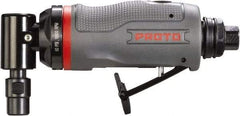 Proto - 1/4" Collet, Angle Handle, Angle Air Die Grinder - 18,500 RPM, Rear Exhaust, 4 CFM, 0.5 hp, 90 psi, 1/4" Inlet - Caliber Tooling