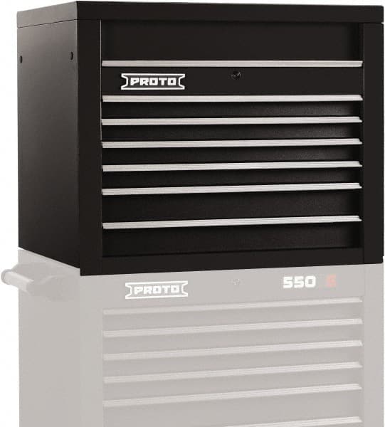 Proto - 6 Drawer Top Tool Chest - 34" Wide x 25-1/4" Deep x 27" High, Steel, Black - Caliber Tooling