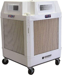 Schaefer Ventilation Equipment - 24 Gal Capacity, 1 hp, 2,460 & 1,660 CFM Evaporative Cooler - 13.7 Amp Rating, 115 Volts, 2 Speed - Caliber Tooling