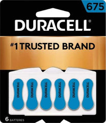 Duracell - Size 675, Zinc Air, 6 Pack, Hearing Aid Battery - 1.4 Volts, Flat Terminal, PR44, ANSI 7003ZD Regulated - Caliber Tooling