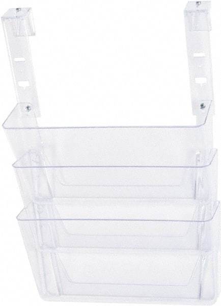 Deflect-o - 13" Wide x 4" Deep x 20" High, 3 Compartments, Plastic Hanging File Folder Racks-Plastic - Clear, 12-3/4" Compartment Width x 3-3/4" Compartment Depth x 6-3/4" Compartment Height - Caliber Tooling