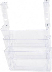 Deflect-o - 13" Wide x 4" Deep x 20" High, 3 Compartments, Plastic Hanging File Folder Racks-Plastic - Clear, 12-3/4" Compartment Width x 3-3/4" Compartment Depth x 6-3/4" Compartment Height - Caliber Tooling