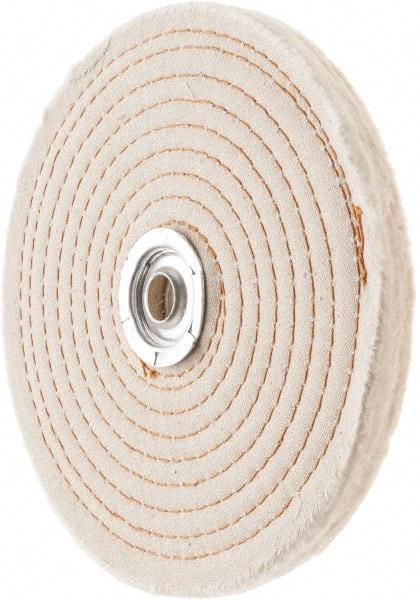 Value Collection - 6" Diam x 1/2" Thick Unmounted Buffing Wheel - 50 Ply, Polishing, 1" Arbor Hole, Hard Density - Caliber Tooling