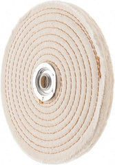 Value Collection - 6" Diam x 1/2" Thick Unmounted Buffing Wheel - 50 Ply, Polishing, 1" Arbor Hole, Hard Density - Caliber Tooling