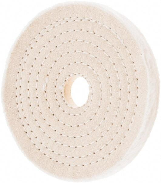 Value Collection - 6" Diam x 1/2" Thick Unmounted Buffing Wheel - 50 Ply, Polishing, 1" Arbor Hole, Hard Density - Caliber Tooling