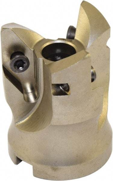 Millstar - 3 Inserts, 42mm Cut Diam, 16mm Arbor Diam, Indexable Square-Shoulder Face Mill - 0/90° Lead Angle, 55mm High, VCGT Insert Compatibility, Series ASMN - Caliber Tooling