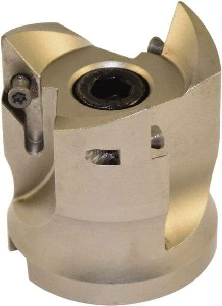 Millstar - 3 Inserts, 50mm Cut Diam, 22mm Arbor Diam, Indexable Square-Shoulder Face Mill - 0/90° Lead Angle, 55mm High, VCGT Insert Compatibility, Series ASMN - Caliber Tooling