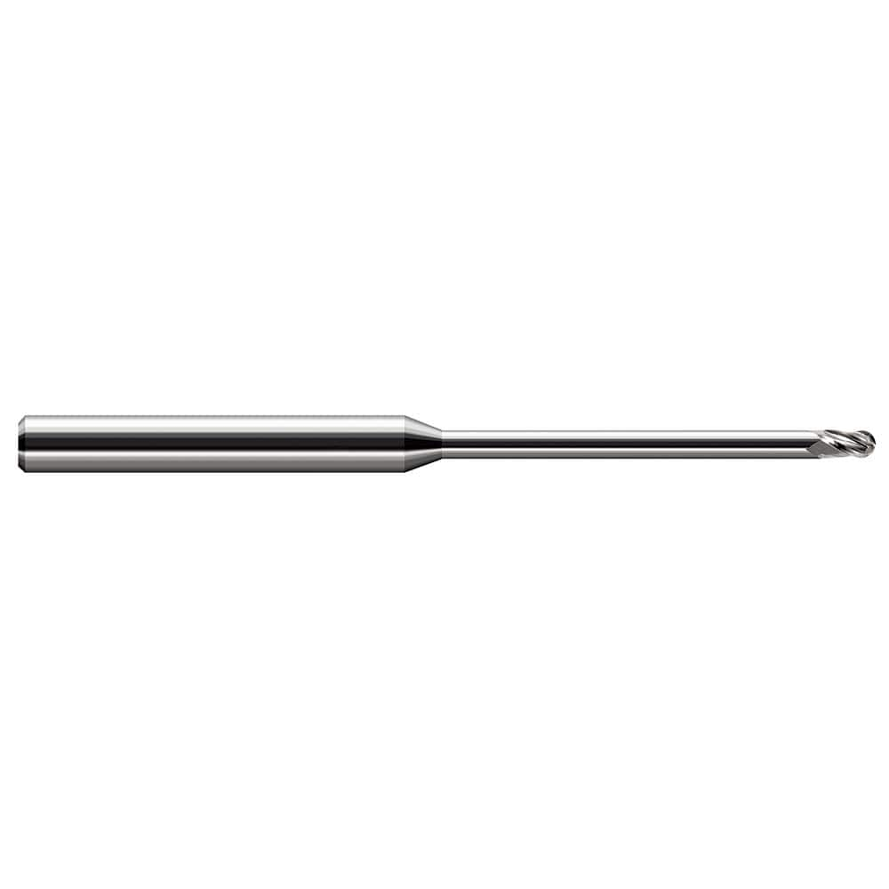 Harvey Tool - 1/32" Diam, 0.046" LOC, 3 Flute Solid Carbide Ball End Mill - Exact Industrial Supply