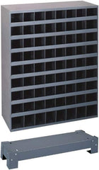 Durham - 40 Bin Bin Shelving Unit with Openings and Base - 12 Inch Overall Depth x 24 Inch Overall Height, Gray Steel Bins - Caliber Tooling