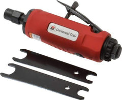 Universal Tool - 1/4" Collet, Straight Handle, Straight Air Die Grinder - 22,000 RPM, Rear Exhaust, 22 CFM, 0.9 hp, 90 psi, 1/4 NPT - Caliber Tooling