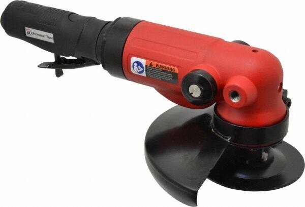 Universal Tool - 7" Wheel Diam, 7,500 RPM, Pneumatic Angle & Disc Grinder - 5/8-11 Spindle, 28 CFM, Side Exhaust - Caliber Tooling