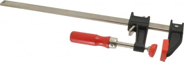 Bessey - 12" Capacity, 2-1/2" Throat Depth Cast Iron Bar Clamp - 600 Lb Clamping Pressure, 16" OAL - Caliber Tooling