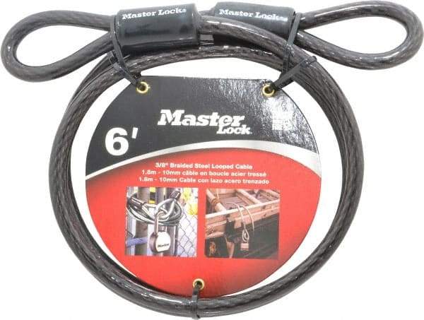 Master Lock - 6' Long Heavy Duty Cable - 3/8" Diam - Caliber Tooling