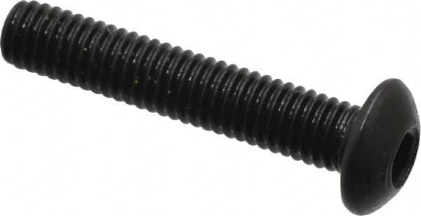 Holo-Krome - M3x0.50 Metric Coarse Hex Socket Drive, Button Screw - Grade 12.9 Alloy Steel, Black Oxide Finish, Fully Threaded, 16mm Length Under Head - Caliber Tooling