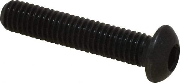 Holo-Krome - M6x1.00 Metric Coarse Hex Socket Drive, Button Screw - Grade 12.9 Alloy Steel, Black Oxide Finish, Fully Threaded, 30mm Length Under Head - Caliber Tooling