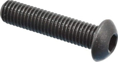 Holo-Krome - M8x1.25 Metric Coarse Hex Socket Drive, Button Screw - Grade 12.9 Alloy Steel, Black Oxide Finish, Fully Threaded, 35mm Length Under Head - Caliber Tooling