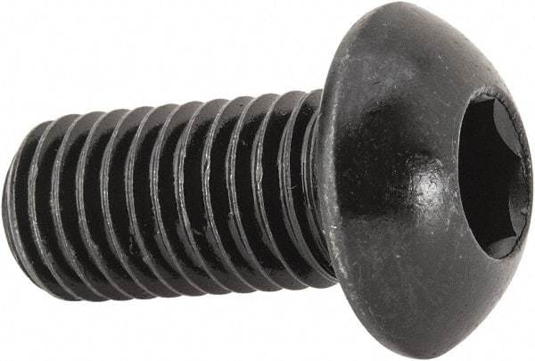 Holo-Krome - M12x1.75 Metric Coarse Hex Socket Drive, Button Screw - Grade 12.9 Alloy Steel, Black Oxide Finish, Fully Threaded, 25mm Length Under Head - Caliber Tooling