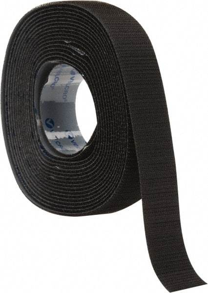 VELCRO Brand - 1" Wide x 5 Yd Long Adhesive Backed Hook Roll - Continuous Roll, Black - Caliber Tooling