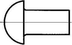 RivetKing - 5/32" Body Diam, Round Uncoated Aluminum Solid Rivet - 1/4" Length Under Head, Grade 1100F - Caliber Tooling