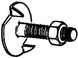 Value Collection - 5/16-18, 1-1/4" OAL, 1-3/16" Head Diam, Steel Elevator Bolt - Uncoated, Fanged Head, UNC Thread, Grade 2 - Caliber Tooling