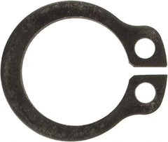 Rotor Clip - 9.6mm Groove Diam, 10mm Shaft Diam, Phosphate & Oil Steel, Snap External Retaining Rings - 1.1mm Groove Width, 0.2mm Groove Depth, 1mm Ring Thickness, Grade 1060-1090 - Caliber Tooling