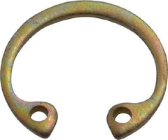 Rotor Clip - 0.035" Thick, Zinc Yellow Dichromate Finish, Steel Snap Internal Retaining Ring - 0.039" Groove Width, 0.015" Groove Depth, 0.53" Groove Diam, Grade 1060-1090 - Caliber Tooling