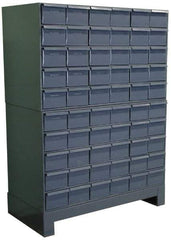 Durham - 60 Bin Drawer Cabinet System - 17-1/4 Inch Overall Depth x 48 Inch Overall Height, Gray Steel Bins - Caliber Tooling