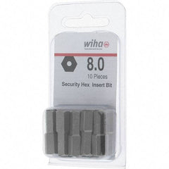 Wiha - 8mm Hex Screwdriver Bit - 1/4" Drive, 1" OAL - Caliber Tooling