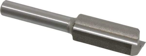 Amana Tool - 1/2" Diam, 1/4" Shank Diam, 1" Length of Cut, 2 Flute Straight Router Bit - 2-1/8" Overall Length, Carbide Tipped - Caliber Tooling