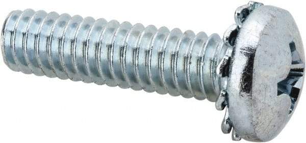 Value Collection - 1/4-20 UNC, 1" Length Under Head Phillips Drive Machine Screw - Pan Head, Grade J82 Steel, Zinc-Plated Finish, External Tooth - Caliber Tooling