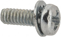 Value Collection - #2-56 UNC, 1/4" Length Under Head Phillips Drive Machine Screw - Pan Head, Grade J82 Steel, Zinc-Plated Finish, Internal Tooth - Caliber Tooling