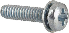 Value Collection - #2-56 UNC, 3/8" Length Under Head Phillips Drive Machine Screw - Pan Head, Grade J82 Steel, Zinc-Plated Finish, Internal Tooth - Caliber Tooling