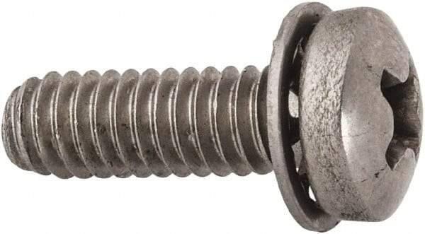 Value Collection - #8-32 UNC, 1/2" Length Under Head Phillips Drive Machine Screw - Pan Head, Grade 18-8 Stainless Steel, Internal Tooth - Caliber Tooling