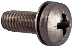 Value Collection - #10-32 UNF, 1/2" Length Under Head Phillips Drive Machine Screw - Pan Head, Grade 18-8 Stainless Steel, Internal Tooth - Caliber Tooling