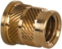 E-Z LOK - 3/8 16 UNC, 0.494" Diam, Brass Headed Heat Installed Threaded Insert - 15/32" Hole, 9/16" OAL x 0.065" High, 0.551" Head Diam - Caliber Tooling