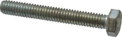 Made in USA - 5/16-18 UNC, 2-1/4" Length Under Head Hex Head Cap Screw - Fully Threaded, Grade 5 Steel, Zinc-Plated Finish, 1/2" Hex - Caliber Tooling