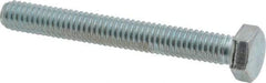 Made in USA - 5/16-18 UNC, 2-1/2" Length Under Head Hex Head Cap Screw - Fully Threaded, Grade 5 Steel, Zinc-Plated Finish, 1/2" Hex - Caliber Tooling