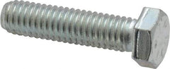 Made in USA - 3/8-16 UNC, 1-1/2" Length Under Head Hex Head Cap Screw - Fully Threaded, Grade 5 Steel, Zinc-Plated Finish, 9/16" Hex - Caliber Tooling