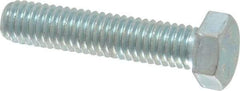 Made in USA - 3/8-16 UNC, 1-3/4" Length Under Head Hex Head Cap Screw - Fully Threaded, Grade 5 Steel, Zinc-Plated Finish, 9/16" Hex - Caliber Tooling