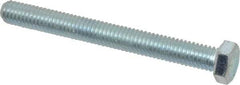 Made in USA - 3/8-16 UNC, 3-1/2" Length Under Head Hex Head Cap Screw - Fully Threaded, Grade 5 Steel, Zinc-Plated Finish, 9/16" Hex - Caliber Tooling