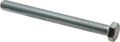 Made in USA - 3/8-16 UNC, 4" Length Under Head Hex Head Cap Screw - Fully Threaded, Grade 5 Steel, Zinc-Plated Finish, 9/16" Hex - Caliber Tooling