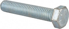 Made in USA - 1/2-13 UNC, 2-3/4" Length Under Head Hex Head Cap Screw - Fully Threaded, Grade 5 Steel, Zinc-Plated Finish, 3/4" Hex - Caliber Tooling