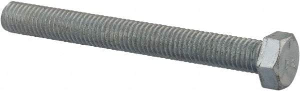 Value Collection - 1/2-13 UNC, 4-1/2" Length Under Head Hex Head Cap Screw - Fully Threaded, Grade 5 Steel, Zinc-Plated Finish, 3/4" Hex - Caliber Tooling