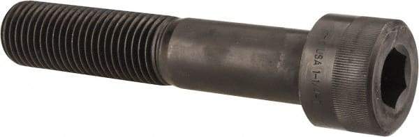 Holo-Krome - 1-1/4 - 7 UNC Hex Socket Drive, Socket Cap Screw - Alloy Steel, Black Oxide Finish, Partially Threaded, 6-1/2" Length Under Head - Caliber Tooling