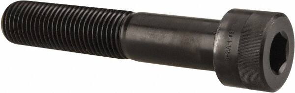 Holo-Krome - 1-1/2 - 6 UNC Hex Socket Drive, Socket Cap Screw - Alloy Steel, Black Oxide Finish, Partially Threaded, 8" Length Under Head - Caliber Tooling