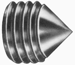 Made in USA - #5-40 UNC, 3/16" OAL, Cone Point Set Screw - Grade 8 Alloy Steel, 1/16" Key - Caliber Tooling