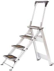 Little Giant Ladder - 4 Steps, 3' High, Type IA Rating, Aluminum Step Ladder - 300 Lb Capacity, 22-1/2" Base Width - Caliber Tooling