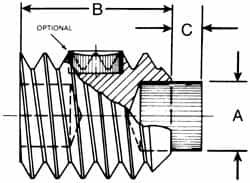 Made in USA - M6, 12mm Length of Thread, Soft Tip Point Set Screw - Grade 8 Alloy Steel - Caliber Tooling